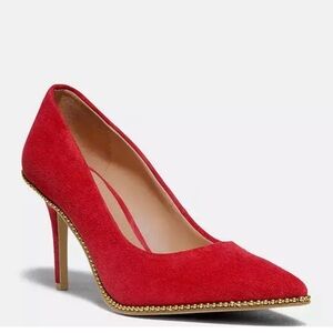 Coach Waverly Red Suede pump